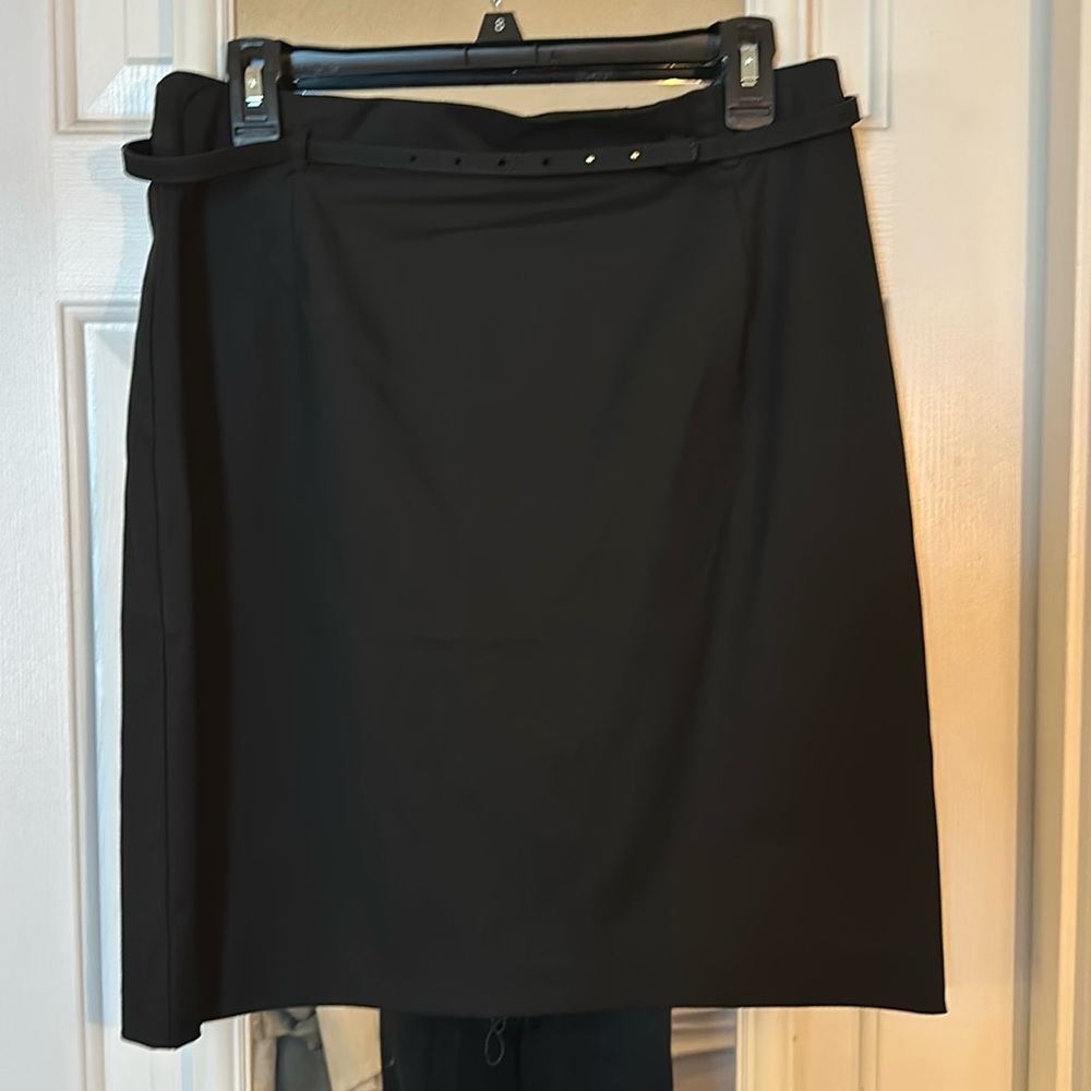 Black Pencil Skirt with Belt